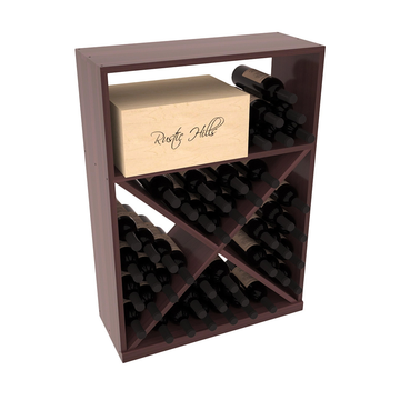 InstaCellar - Half Height Case w/ X Bin in Premium Redwood Walnut stained with WineSafe™ Satin Sealant
