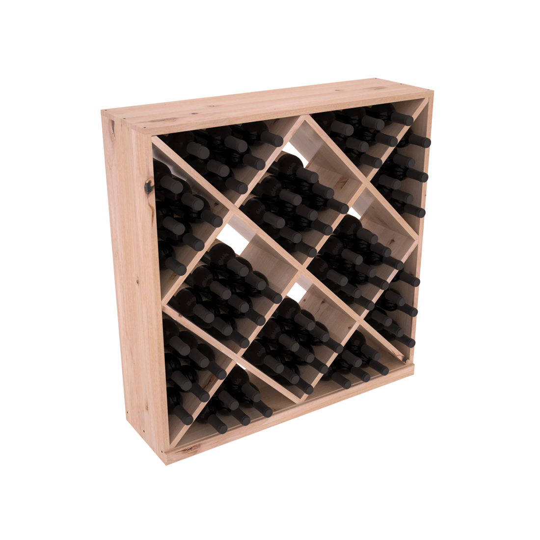 InstaCellar - Diamond Cube Bin in Knotty Alder Unstained with WineSafe™ Satin Sealant
