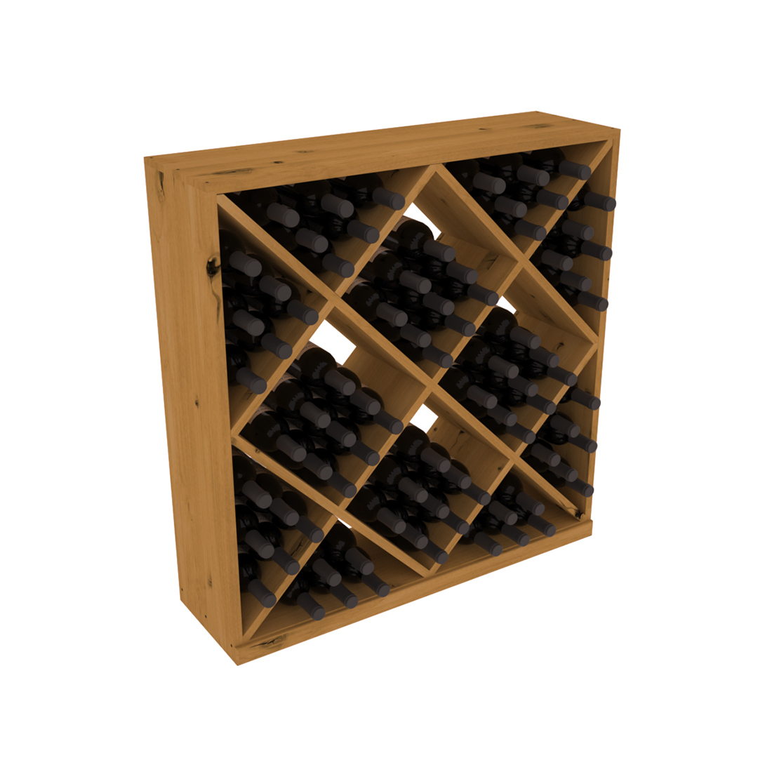 InstaCellar - Diamond Cube Bin in Knotty Alder Oak stained without WineSafe™ Satin Sealant