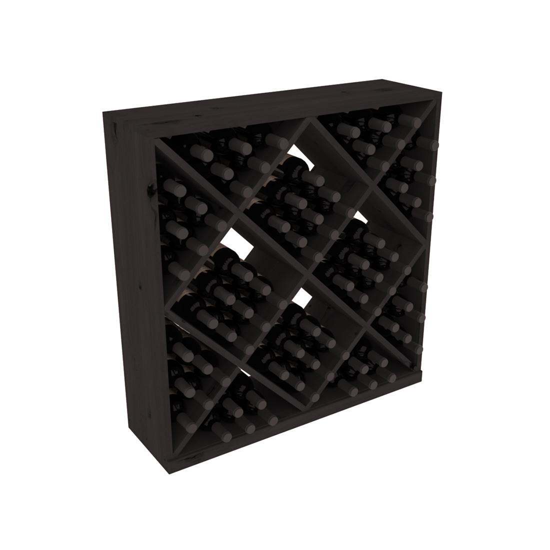 InstaCellar - Diamond Cube Bin in Knotty Alder Black stained without WineSafe™ Satin Sealant