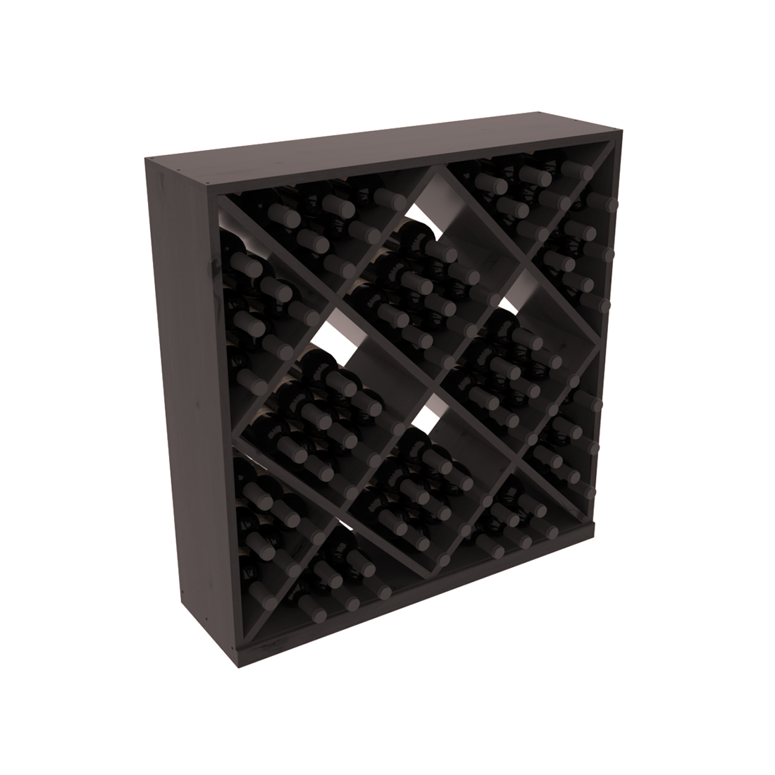 InstaCellar - Diamond Cube Bin in Knotty Alder Black stained with WineSafe™ Satin Sealant
