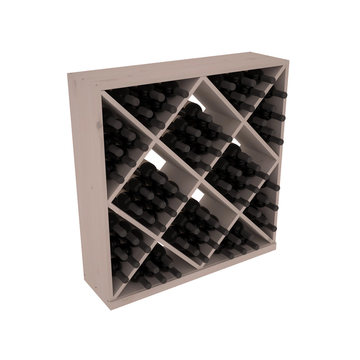 InstaCellar - Diamond Cube Bin in Knotty Alder Greywash stained without WineSafe™ Satin Sealant