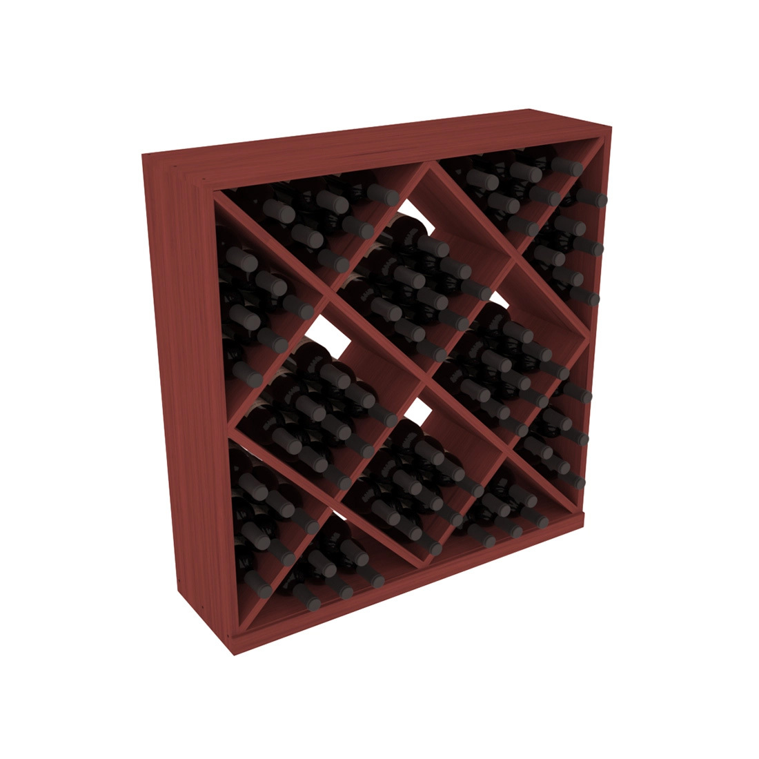 InstaCellar - Diamond Cube Bin in Grand Mahogany Cherry stained without WineSafe™ Satin Sealant