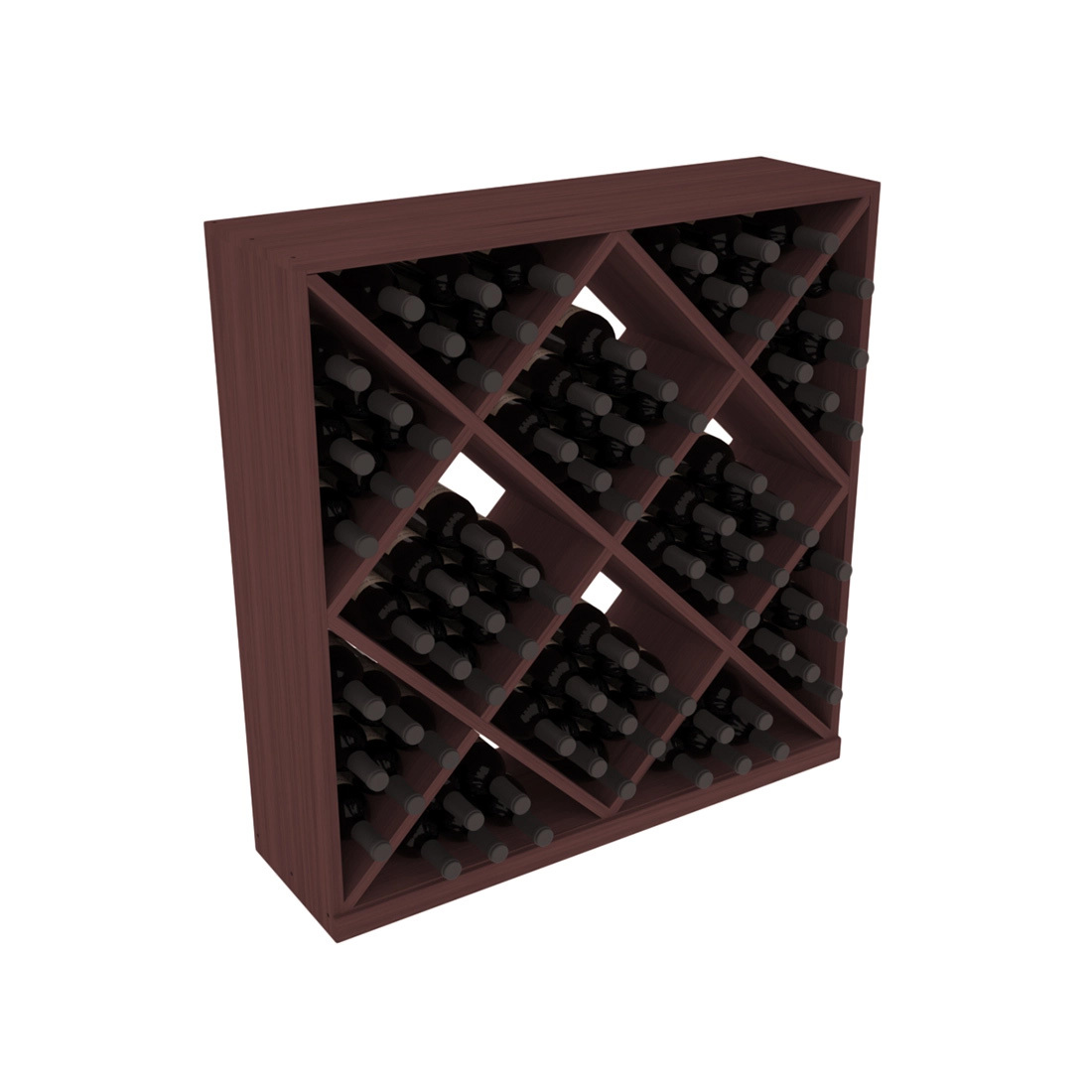 InstaCellar - Diamond Cube Bin in Grand Mahogany Walnut stained without WineSafe™ Satin Sealant