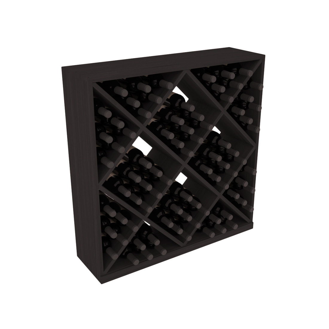 InstaCellar - Diamond Cube Bin in Grand Mahogany Black stained without WineSafe™ Satin Sealant