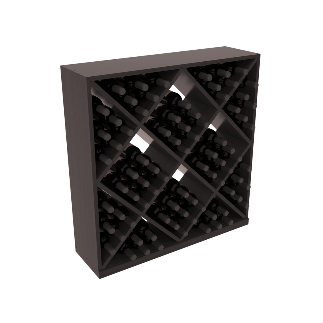 InstaCellar - Diamond Cube Bin in Grand Mahogany Black stained with WineSafe™ Satin Sealant