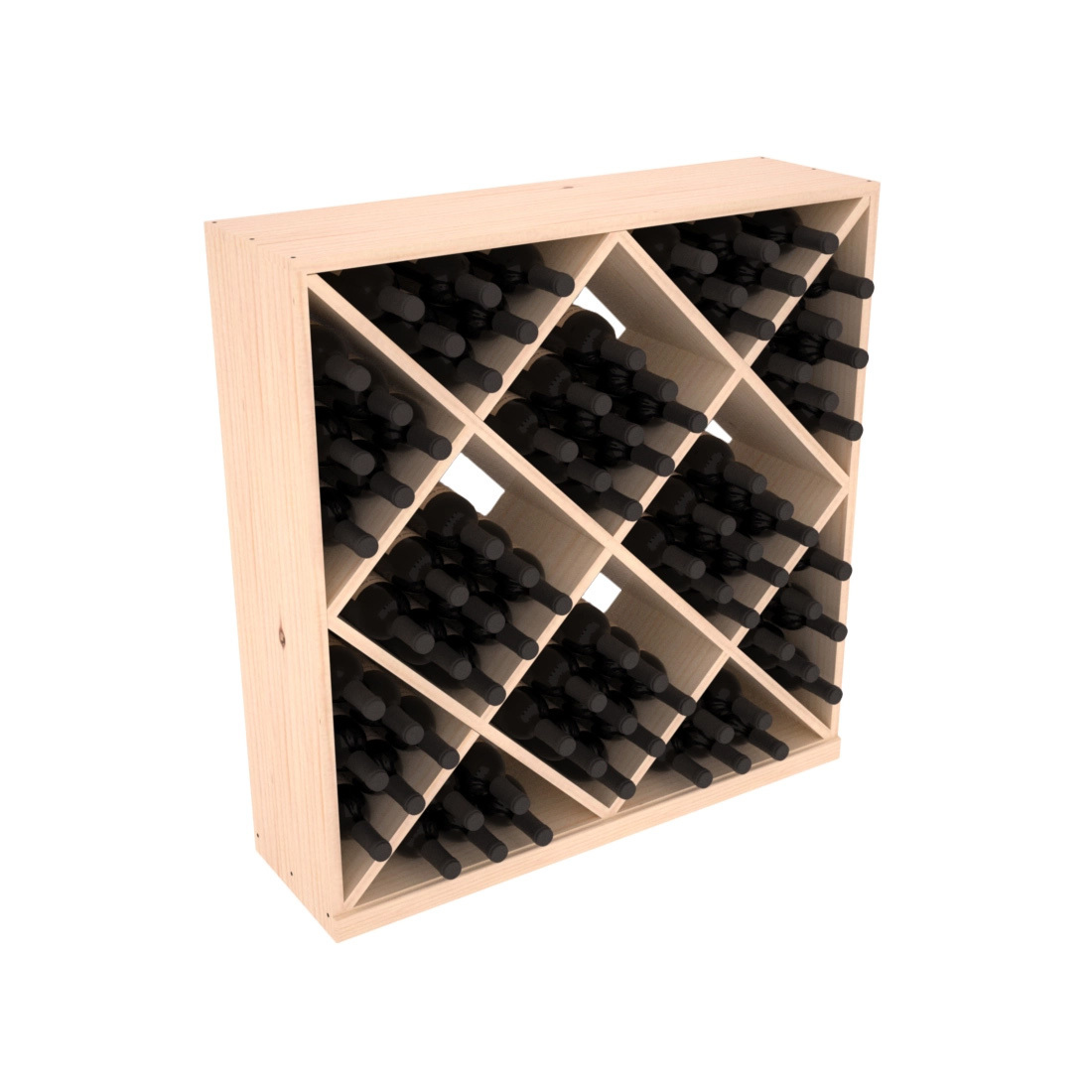 InstaCellar - Diamond Cube Bin in Ponderosa Pine Unstained with WineSafe™ Satin Sealant