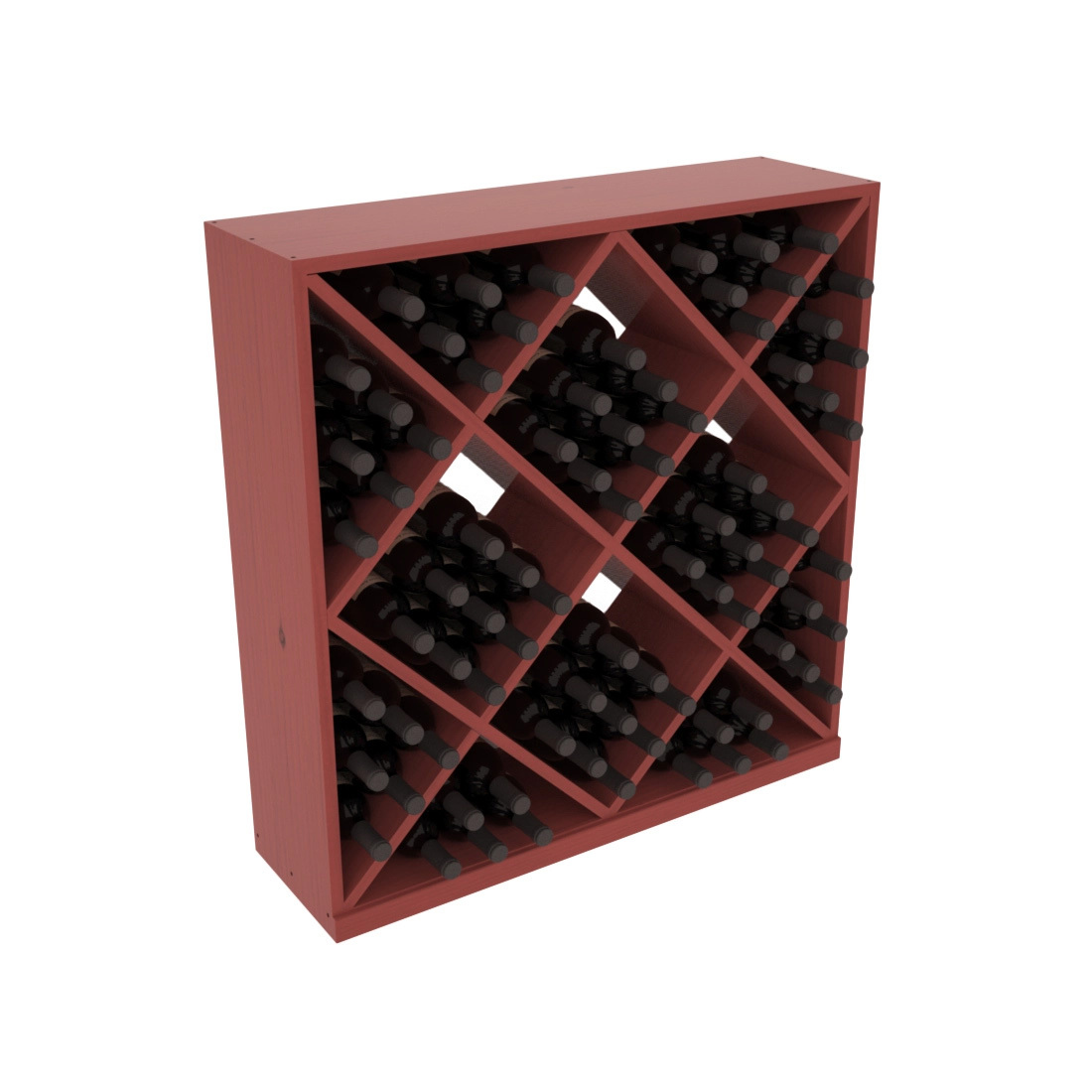InstaCellar - Diamond Cube Bin in Ponderosa Pine Cherry stained with WineSafe™ Satin Sealant