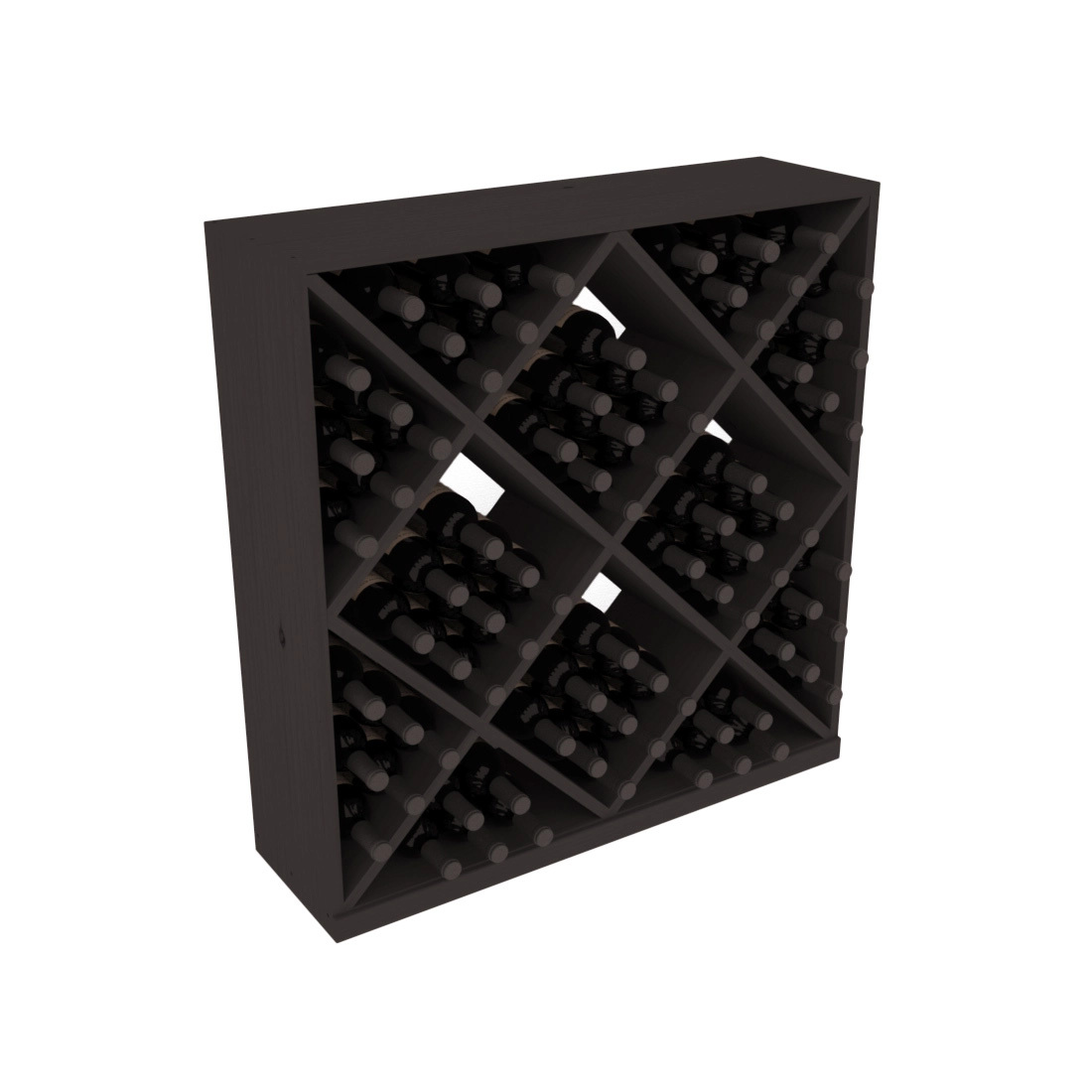 InstaCellar - Diamond Cube Bin in Ponderosa Pine Black stained without WineSafe™ Satin Sealant