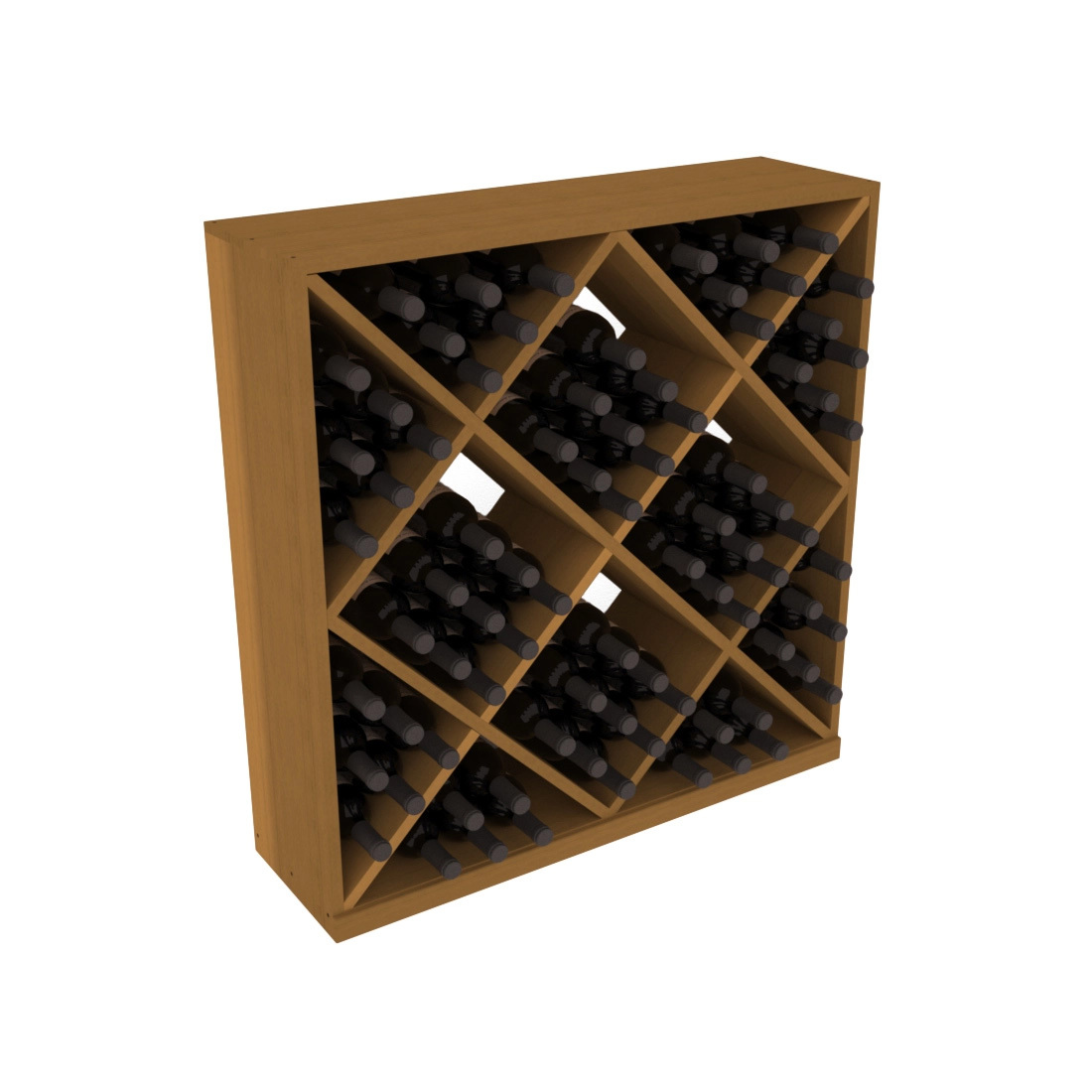 InstaCellar - Diamond Cube Bin in Premium Redwood Oak stained without WineSafe™ Satin Sealant