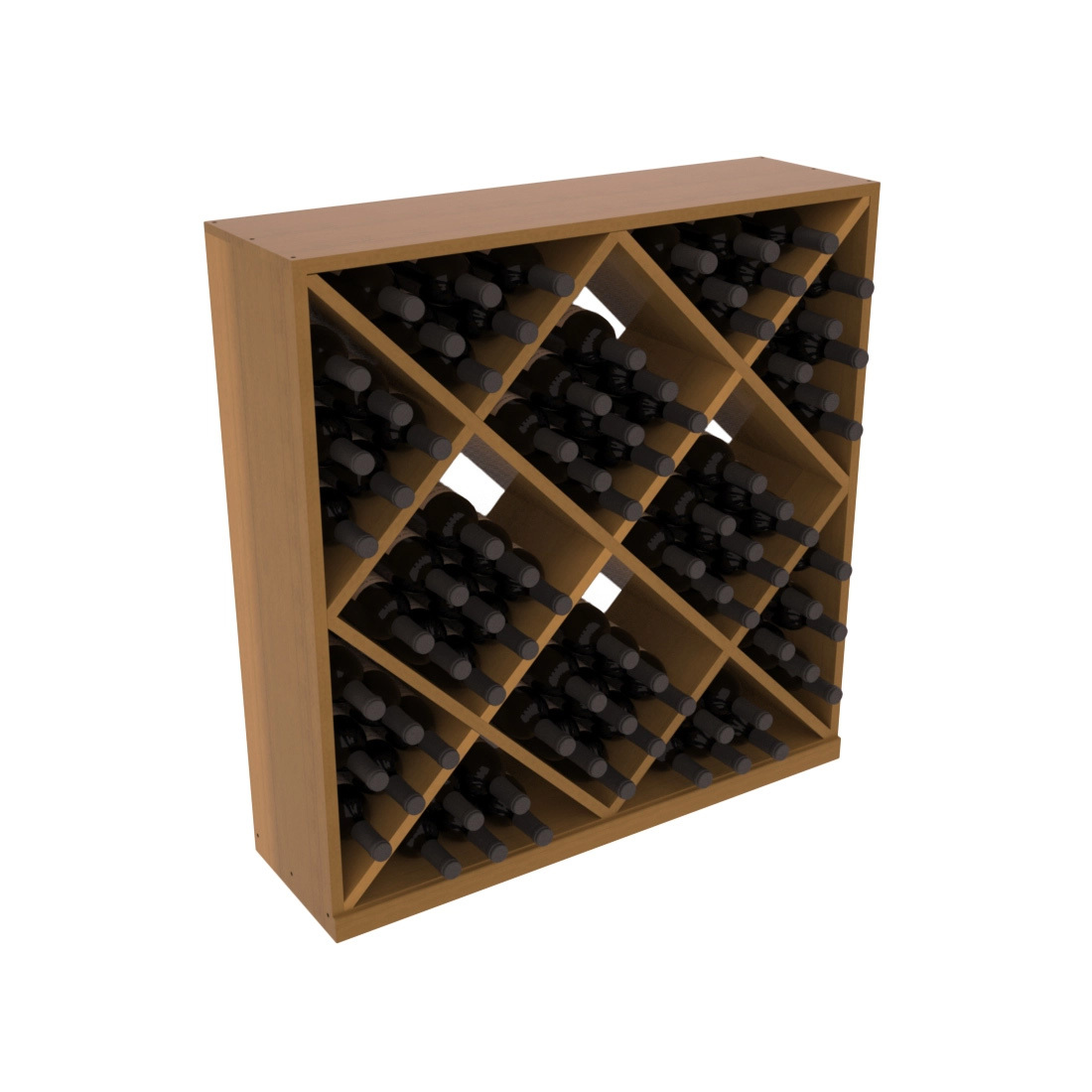 InstaCellar - Diamond Cube Bin in Premium Redwood Oak stained with WineSafe™ Satin Sealant