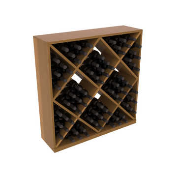 InstaCellar - Diamond Cube Bin in Premium Redwood Oak stained with WineSafe™ Satin Sealant