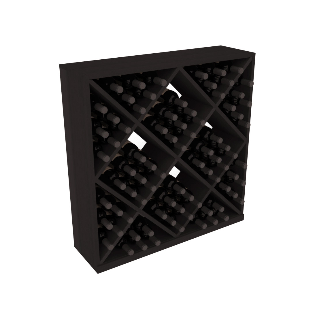 InstaCellar - Diamond Cube Bin in Premium Redwood Black stained without WineSafe™ Satin Sealant