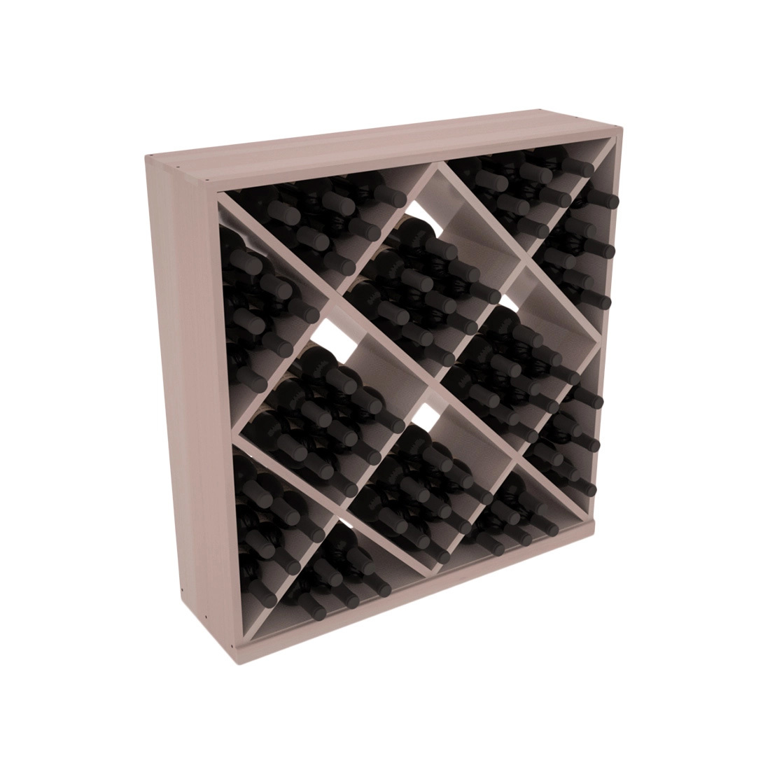 InstaCellar - Diamond Cube Bin in Premium Redwood Greywash stained with WineSafe™ Satin Sealant