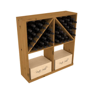 InstaCellar - Solid Case/Bottle Bin in Knotty Alder Oak stained without WineSafe™ Satin Sealant