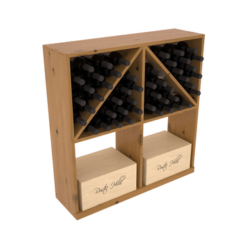 InstaCellar - Solid Case/Bottle Bin in Knotty Alder Oak stained with WineSafe™ Satin Sealant