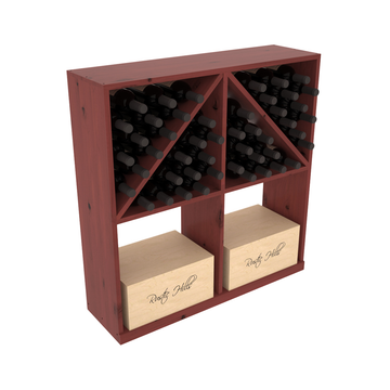 InstaCellar - Solid Case/Bottle Bin in Knotty Alder Cherry stained with WineSafe™ Satin Sealant