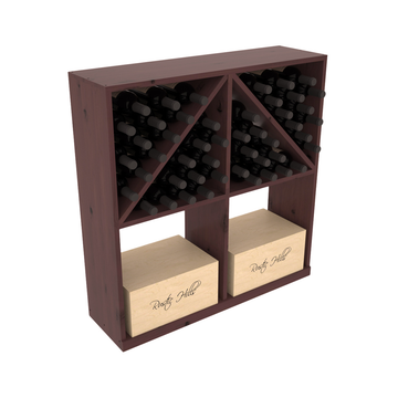 InstaCellar - Solid Case/Bottle Bin in Knotty Alder Walnut stained with WineSafe™ Satin Sealant