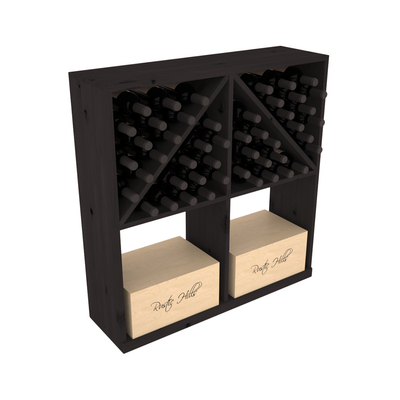 InstaCellar - Solid Case/Bottle Bin in Knotty Alder Black stained without WineSafe™ Satin Sealant
