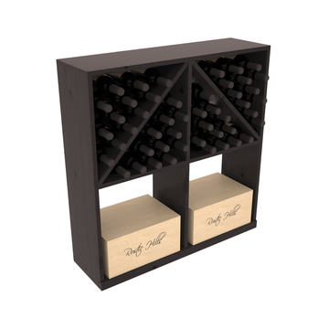 InstaCellar - Solid Case/Bottle Bin in Knotty Alder Black stained with WineSafe™ Satin Sealant