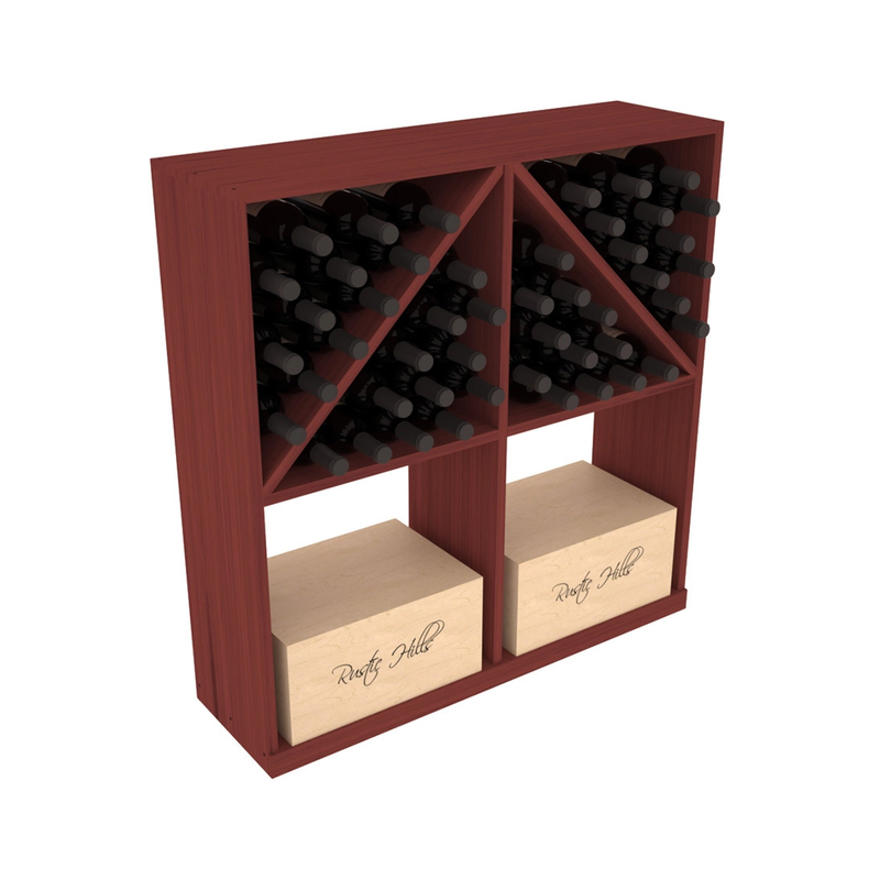 InstaCellar - Solid Case/Bottle Bin in Grand Mahogany Cherry stained without WineSafe™ Satin Sealant
