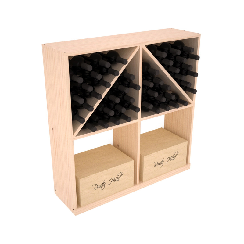 InstaCellar - Solid Case/Bottle Bin in Ponderosa Pine Unstained with WineSafe™ Satin Sealant