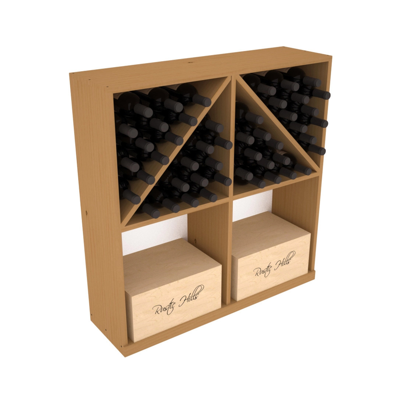 InstaCellar - Solid Case/Bottle Bin in Ponderosa Pine Oak stained without WineSafe™ Satin Sealant