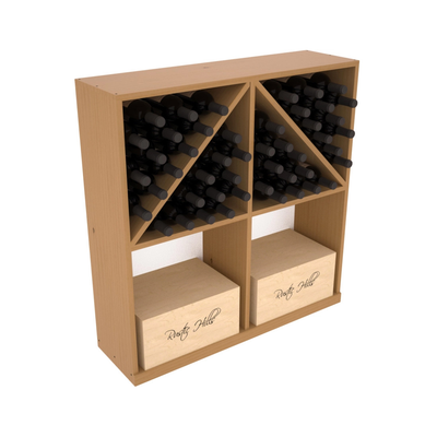 InstaCellar - Solid Case/Bottle Bin in Ponderosa Pine Oak stained with WineSafe™ Satin Sealant