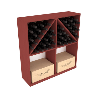 InstaCellar - Solid Case/Bottle Bin in Ponderosa Pine Cherry stained without WineSafe™ Satin Sealant