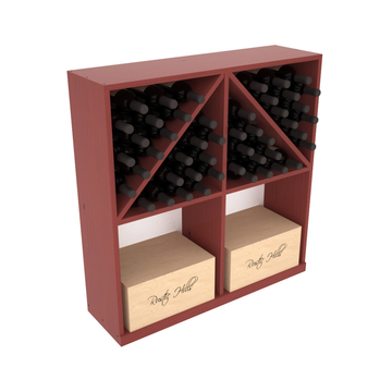 InstaCellar - Solid Case/Bottle Bin in Ponderosa Pine Cherry stained with WineSafe™ Satin Sealant