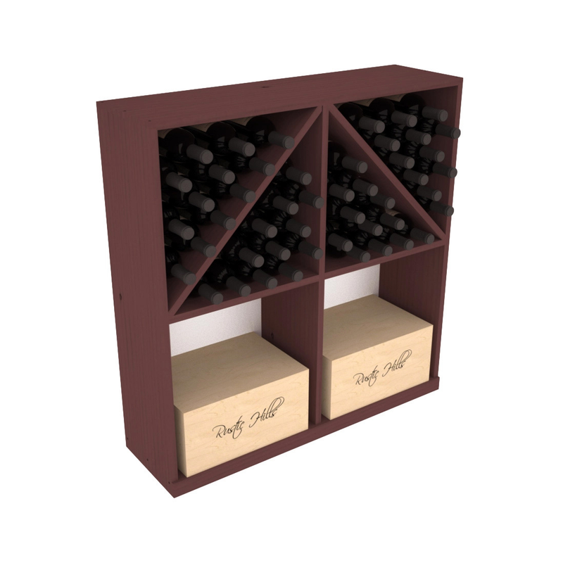 InstaCellar - Solid Case/Bottle Bin in Ponderosa Pine Walnut stained without WineSafe™ Satin Sealant