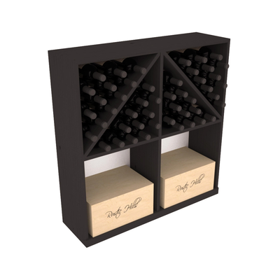 InstaCellar - Solid Case/Bottle Bin in Ponderosa Pine Black stained without WineSafe™ Satin Sealant