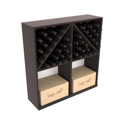 InstaCellar - Solid Case/Bottle Bin in Ponderosa Pine Black stained with WineSafe™ Satin Sealant