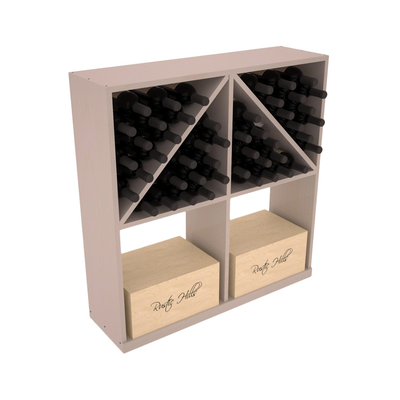 InstaCellar - Solid Case/Bottle Bin in Ponderosa Pine Greywash stained with WineSafe™ Satin Sealant