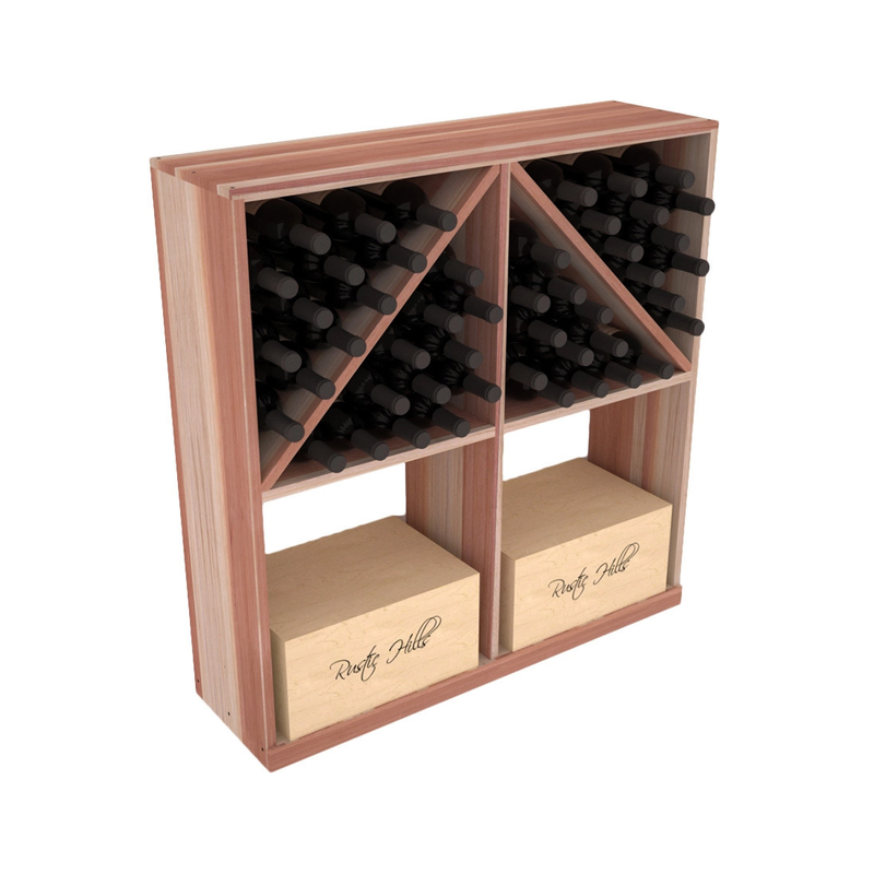 InstaCellar - Solid Case/Bottle Bin in Premium Redwood Unstained without WineSafe™ Satin Sealant