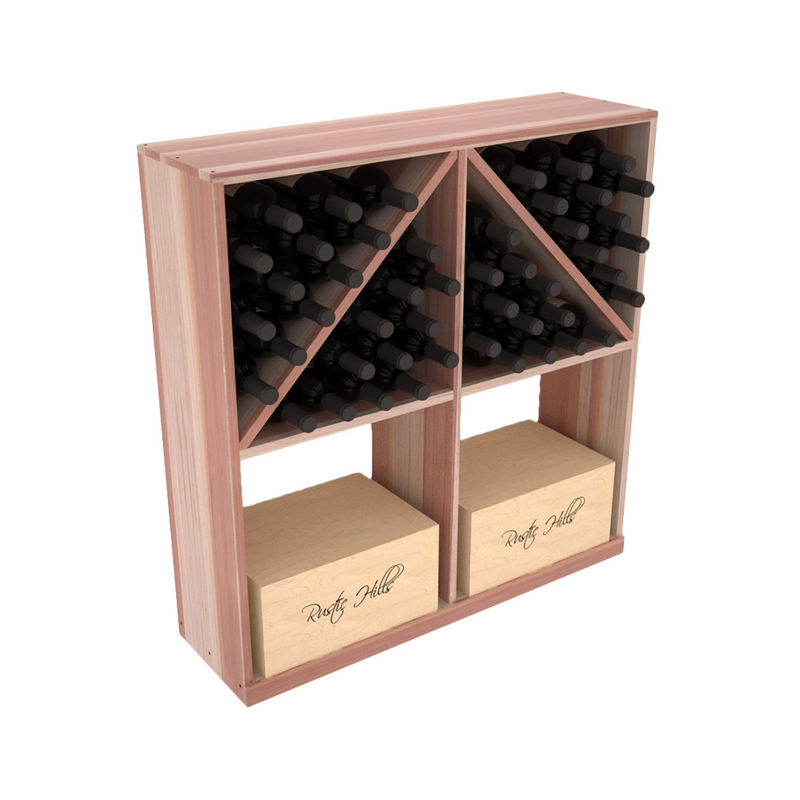 InstaCellar - Solid Case/Bottle Bin in Premium Redwood Unstained with WineSafe™ Satin Sealant