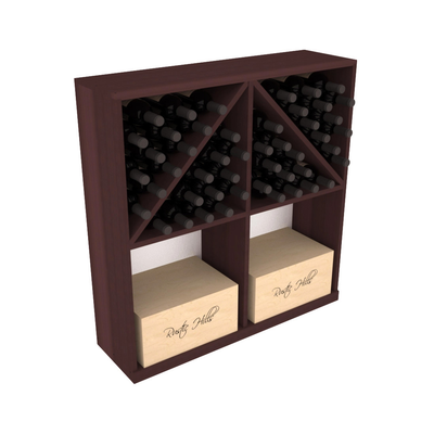 InstaCellar - Solid Case/Bottle Bin in Premium Redwood Walnut stained without WineSafe™ Satin Sealant