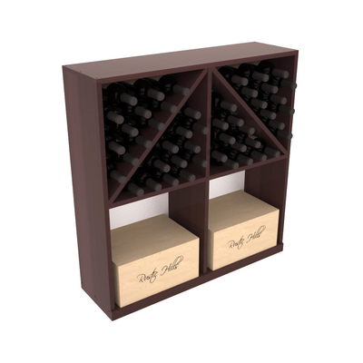 InstaCellar - Solid Case/Bottle Bin in Premium Redwood Walnut stained with WineSafe™ Satin Sealant