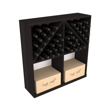 InstaCellar - Solid Case/Bottle Bin in Premium Redwood Black stained without WineSafe™ Satin Sealant