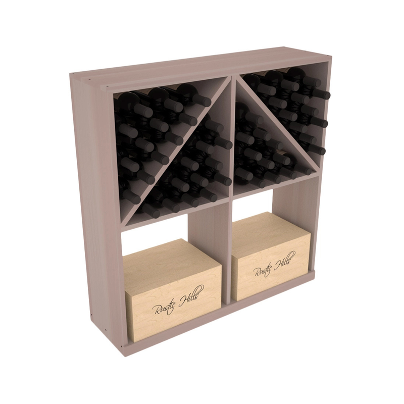 InstaCellar - Solid Case/Bottle Bin in Premium Redwood Greywash stained without WineSafe™ Satin Sealant