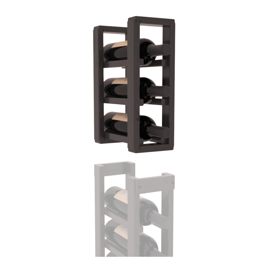 InstaCellar - 1 Column Standard Extender Rack in Knotty Alder Black stained with WineSafe™ Satin Sealant