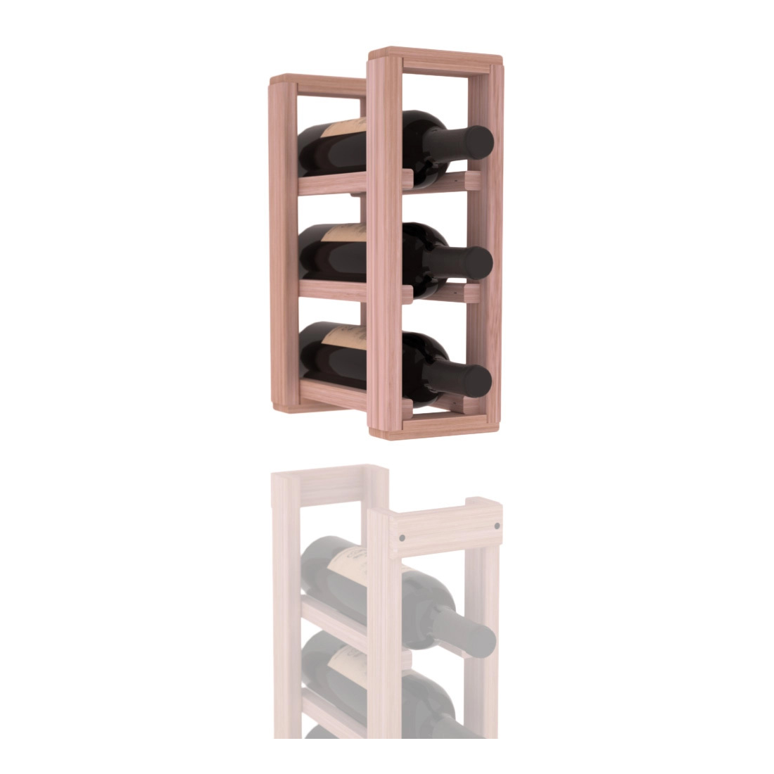 InstaCellar - 1 Column Standard Extender Rack in Grand Mahogany Unstained without WineSafe™ Satin Sealant