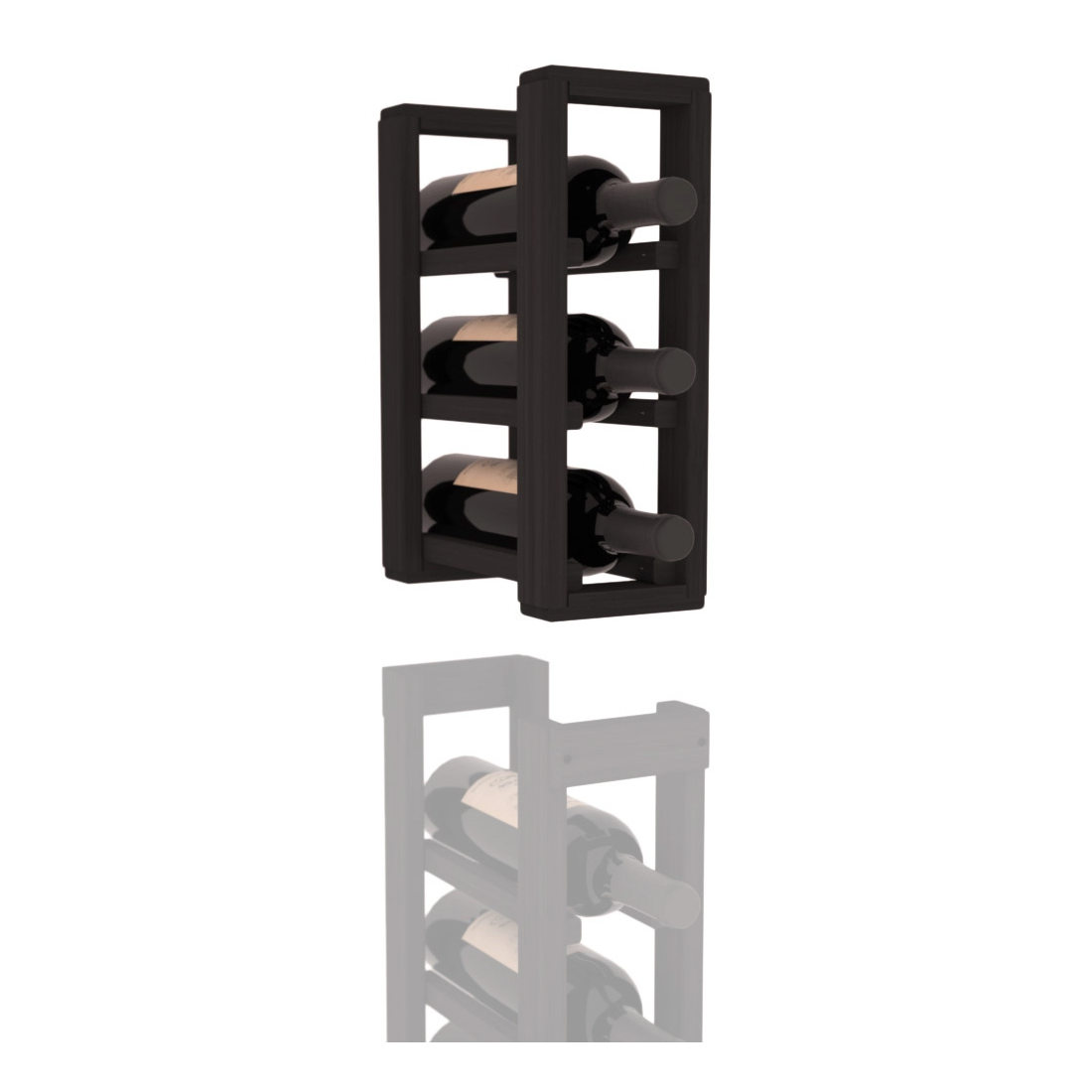 InstaCellar - 1 Column Standard Extender Rack in Grand Mahogany Black stained without WineSafe™ Satin Sealant
