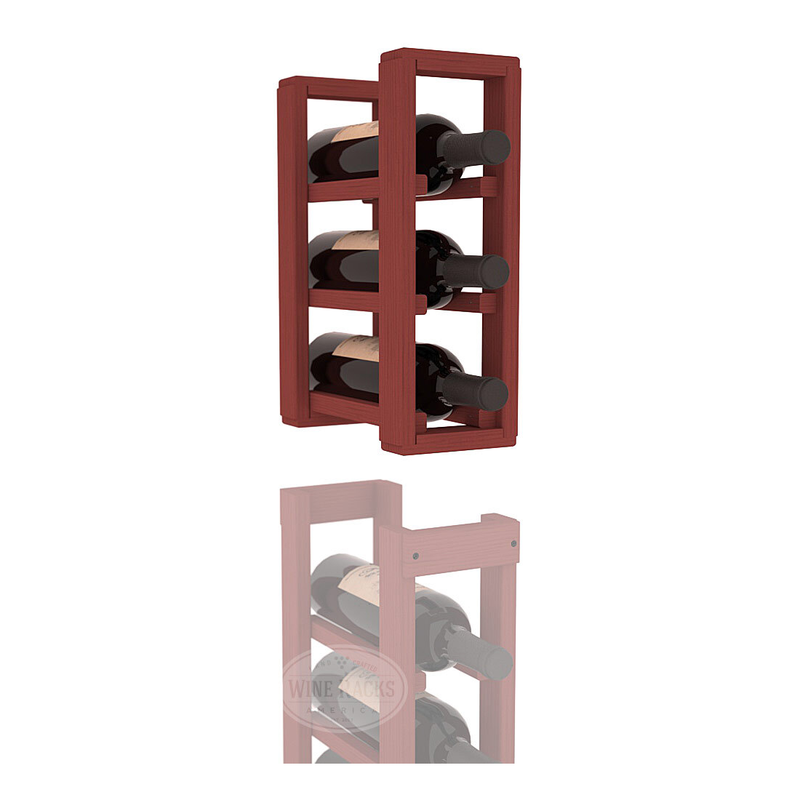 InstaCellar - 1 Column Standard Extender Rack in Ponderosa Pine Cherry stained without WineSafe™ Satin Sealant
