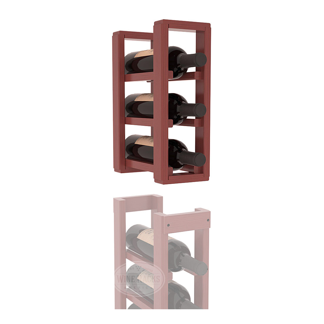 InstaCellar - 1 Column Standard Extender Rack in Ponderosa Pine Cherry stained with WineSafe™ Satin Sealant