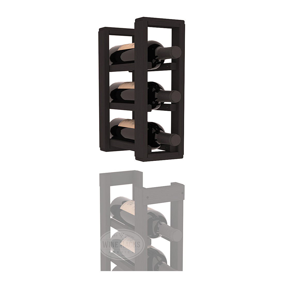 InstaCellar - 1 Column Standard Extender Rack in Ponderosa Pine Black stained without WineSafe™ Satin Sealant
