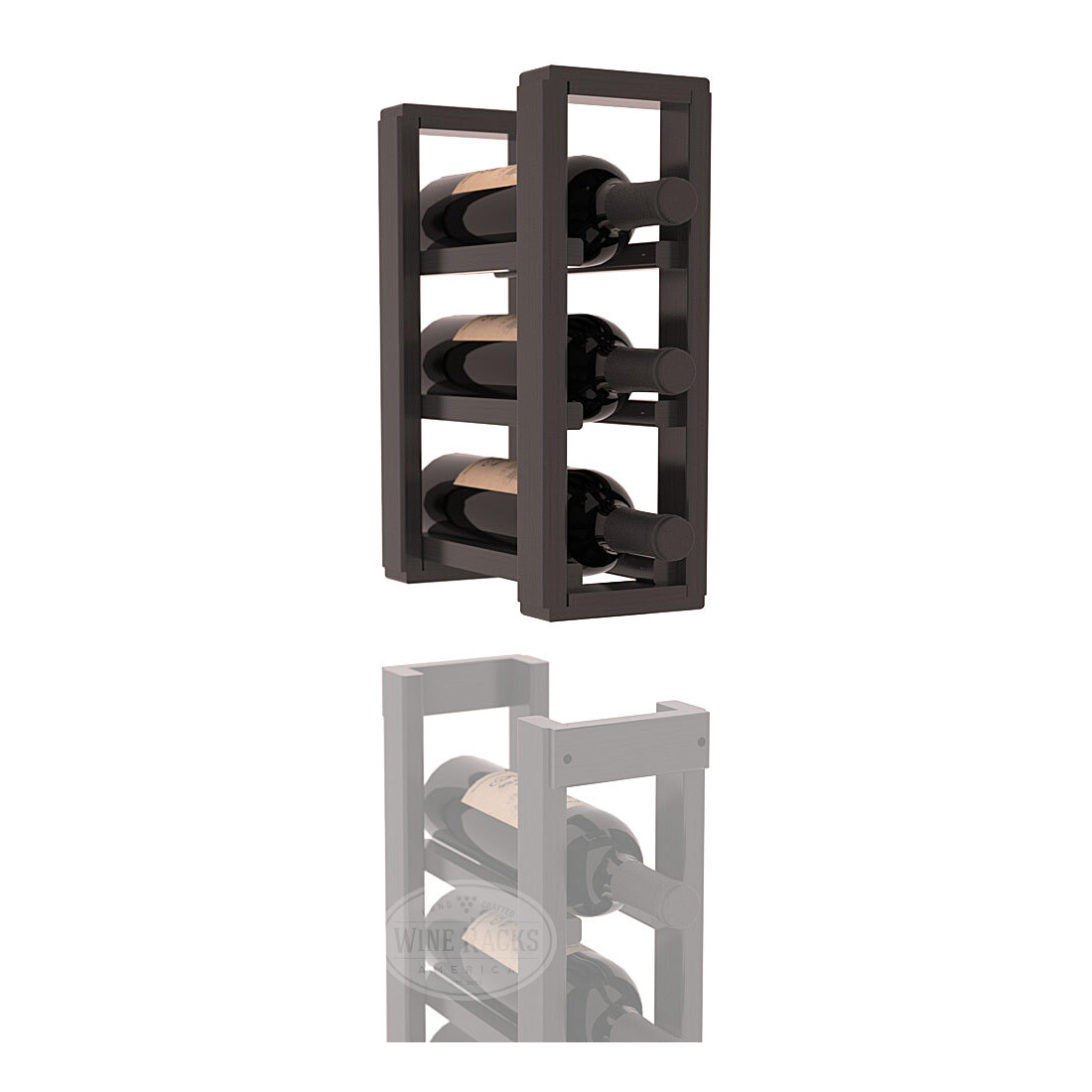 InstaCellar - 1 Column Standard Extender Rack in Ponderosa Pine Black stained with WineSafe™ Satin Sealant