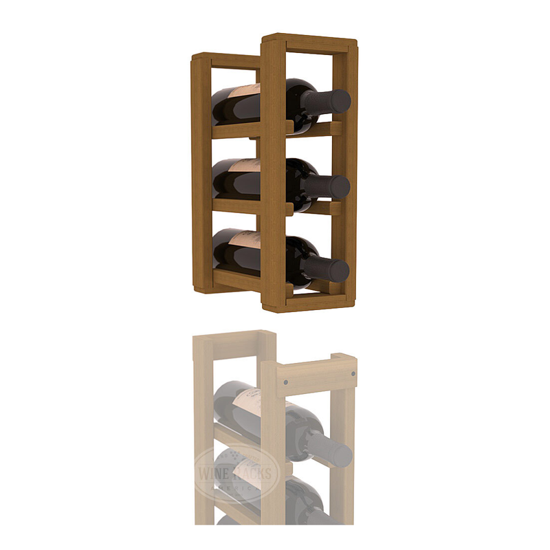 InstaCellar - 1 Column Standard Extender Rack in Premium Redwood Oak stained without WineSafe™ Satin Sealant