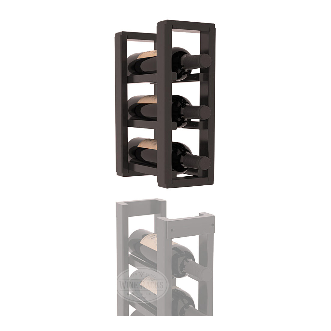 InstaCellar - 1 Column Standard Extender Rack in Premium Redwood Black stained with WineSafe™ Satin Sealant
