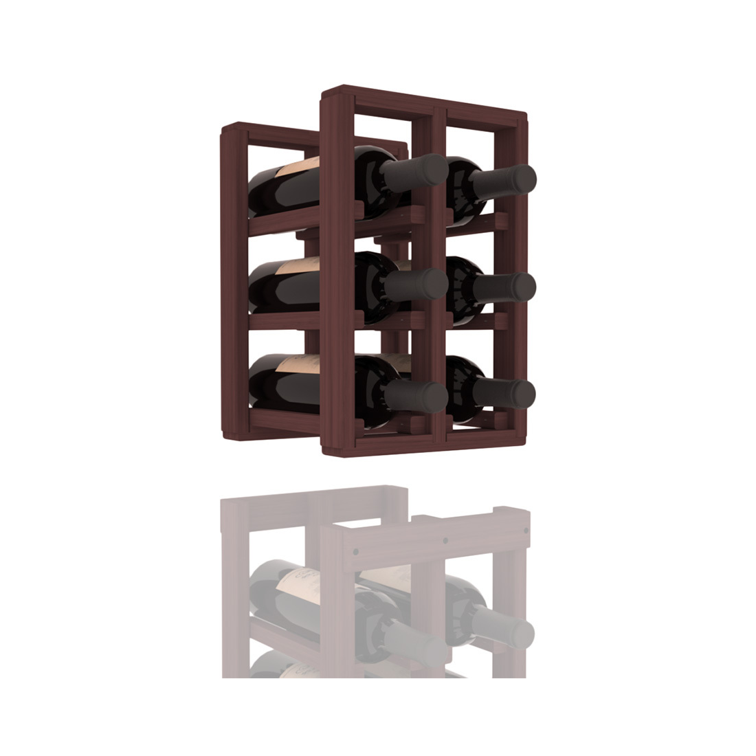 InstaCellar - 2 Column Standard Extender Rack in Grand Mahogany Walnut stained without WineSafe™ Satin Sealant